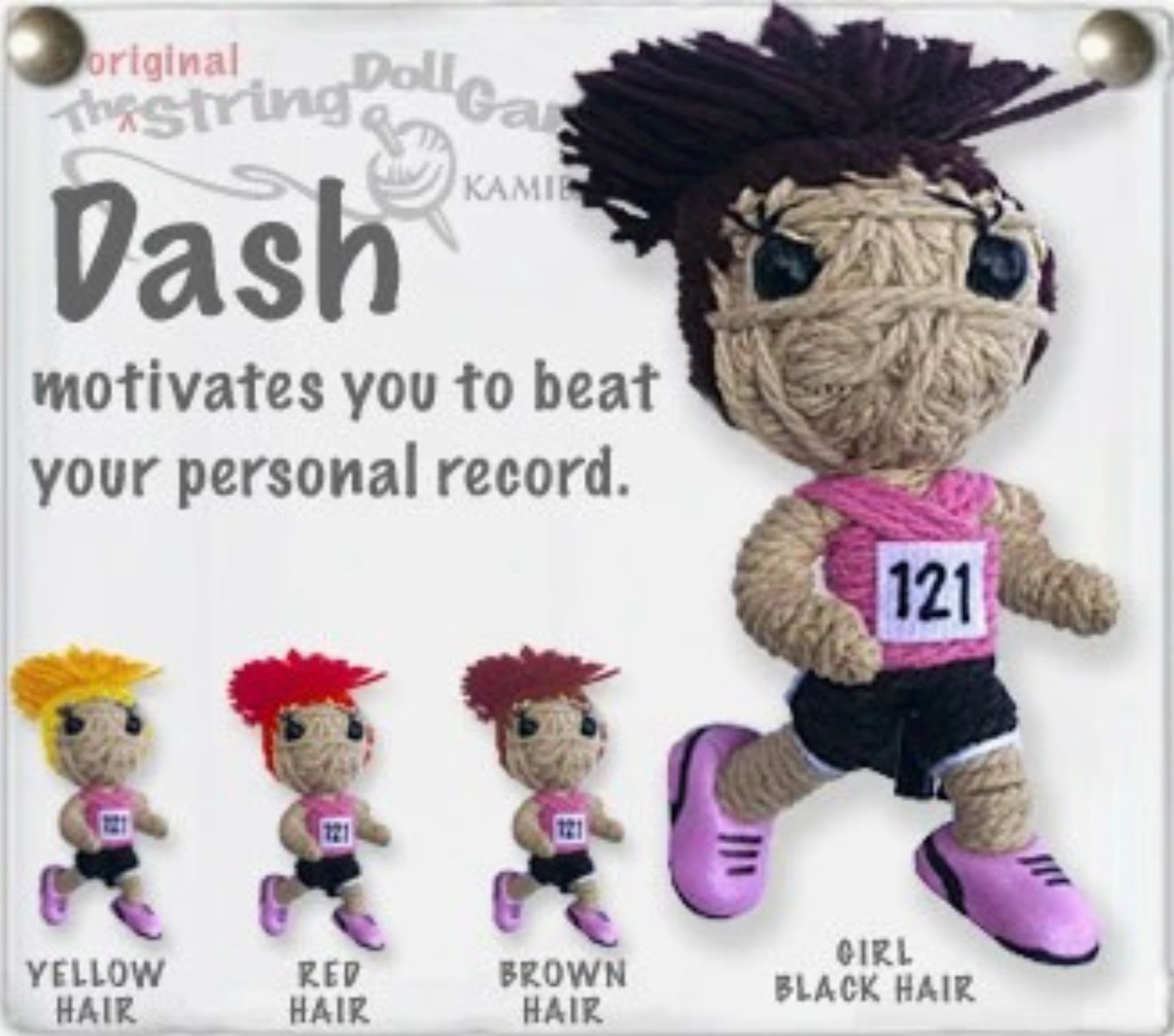 Keychain String Doll, "Dash the Runner (Girl)"