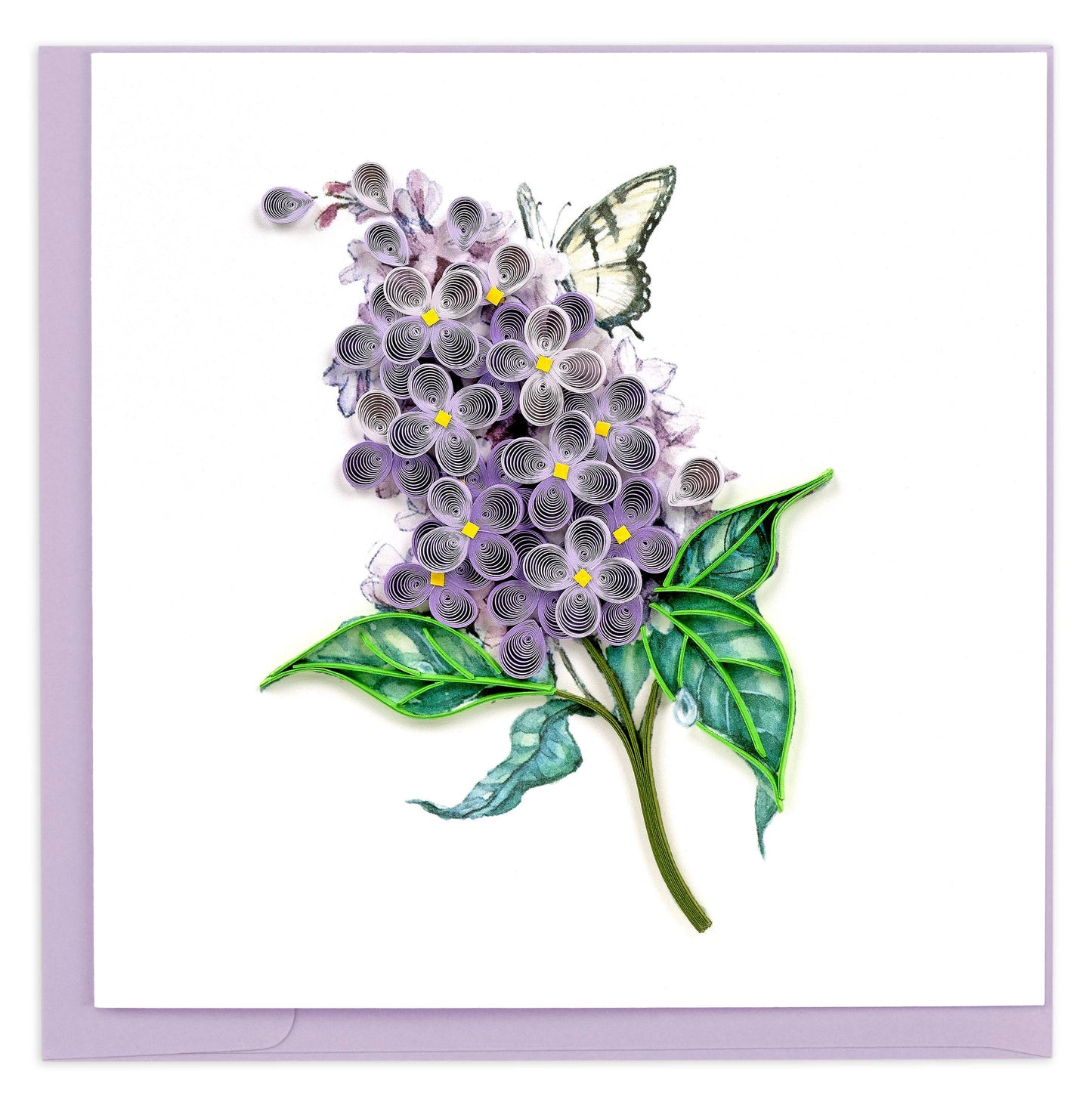 Quilled Greeting Card, "Lilac Flowers"