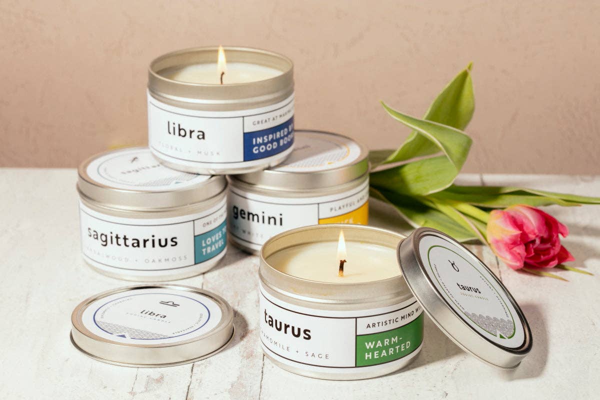 Travel Tin Candle, 6 oz - Zodiac Collection