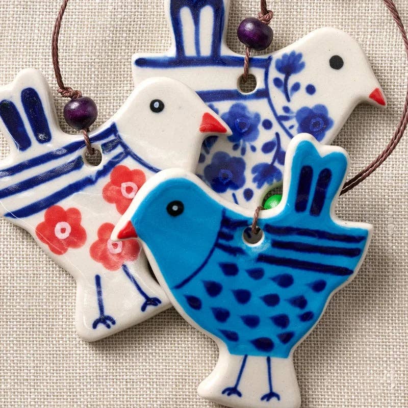 Hand Painted Ceramic Bird Ornament^