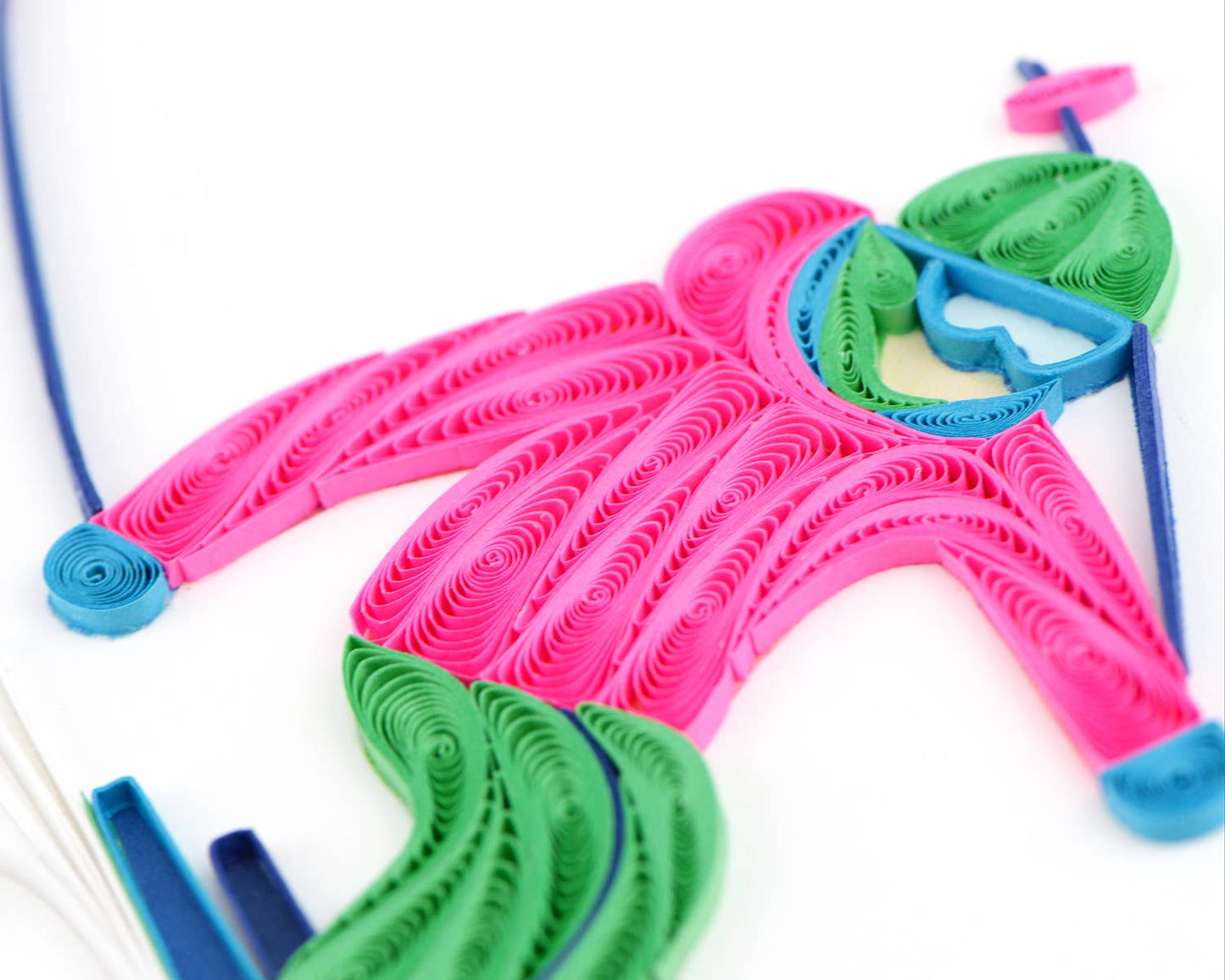 Quilled Greeting Card, "Skier"