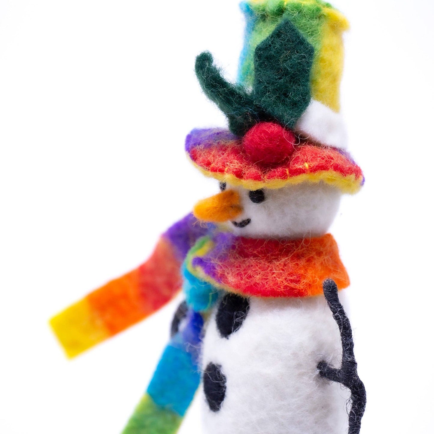 Technicolor Snowman Felt Ornament