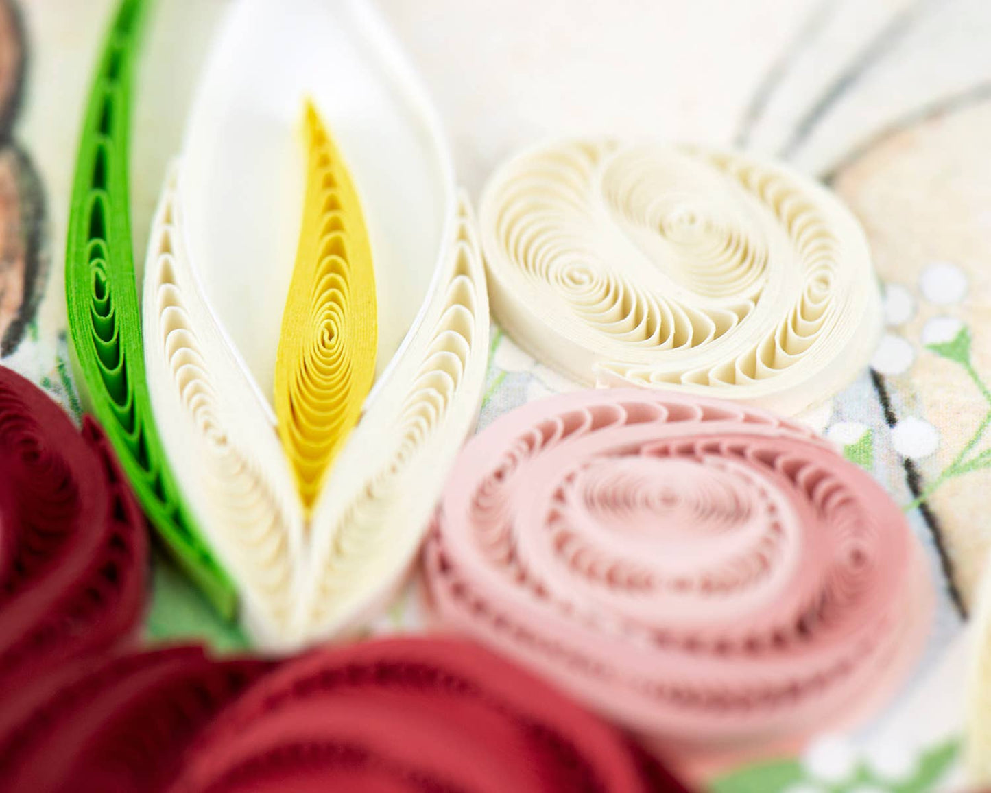 Quilled Greeting Card, "Bridal Bouquet"