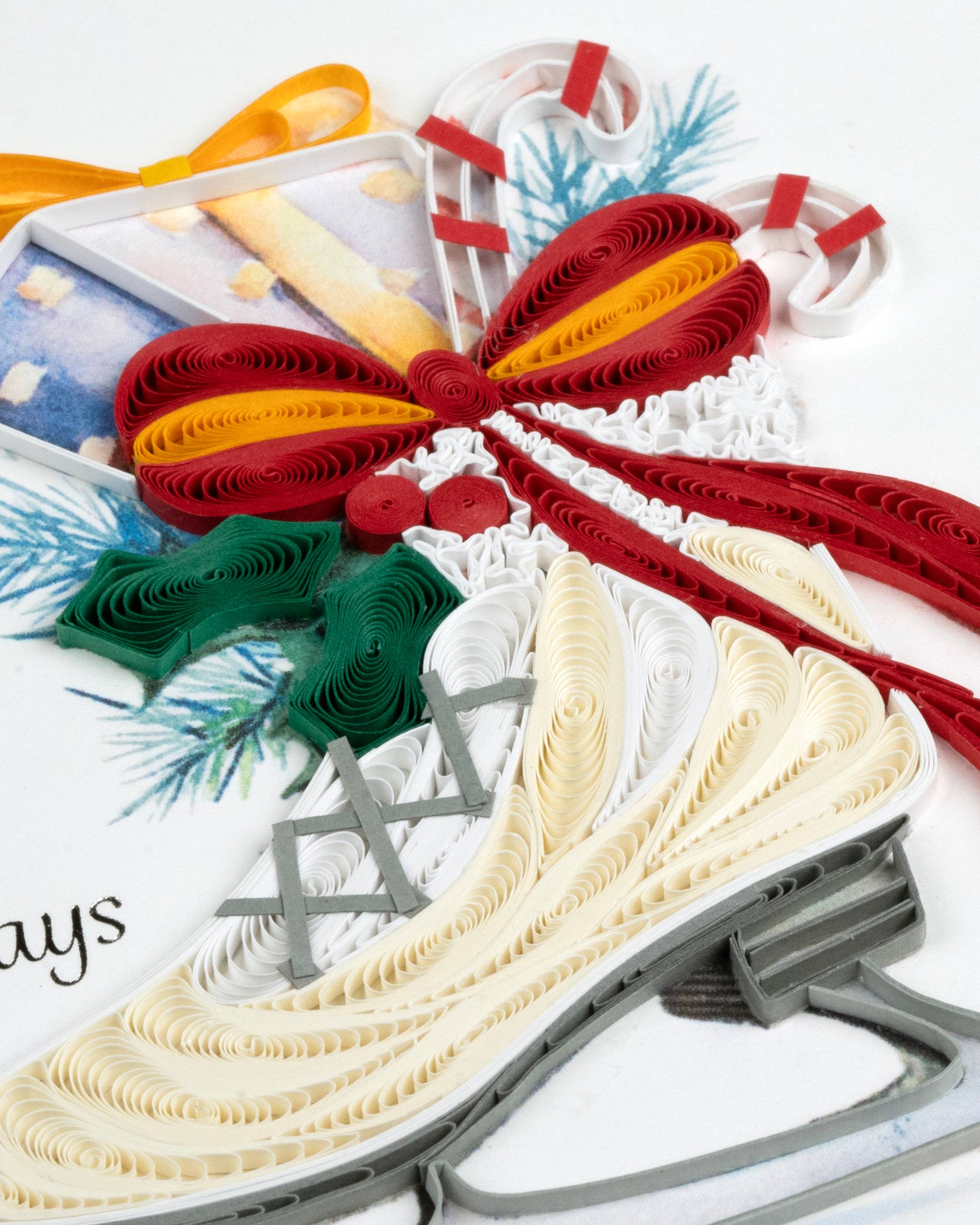 Quilled Greeting Card, "Winter Skates"