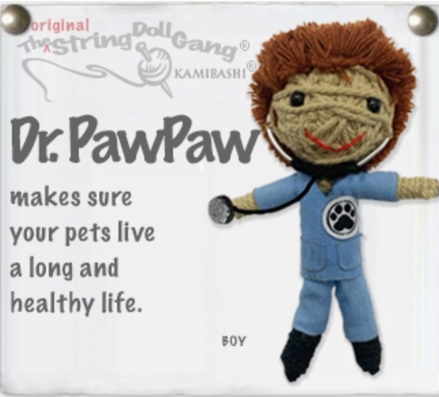 Keychain String Doll, "Dr. Paw Paw the Veterinarian (Boy)"