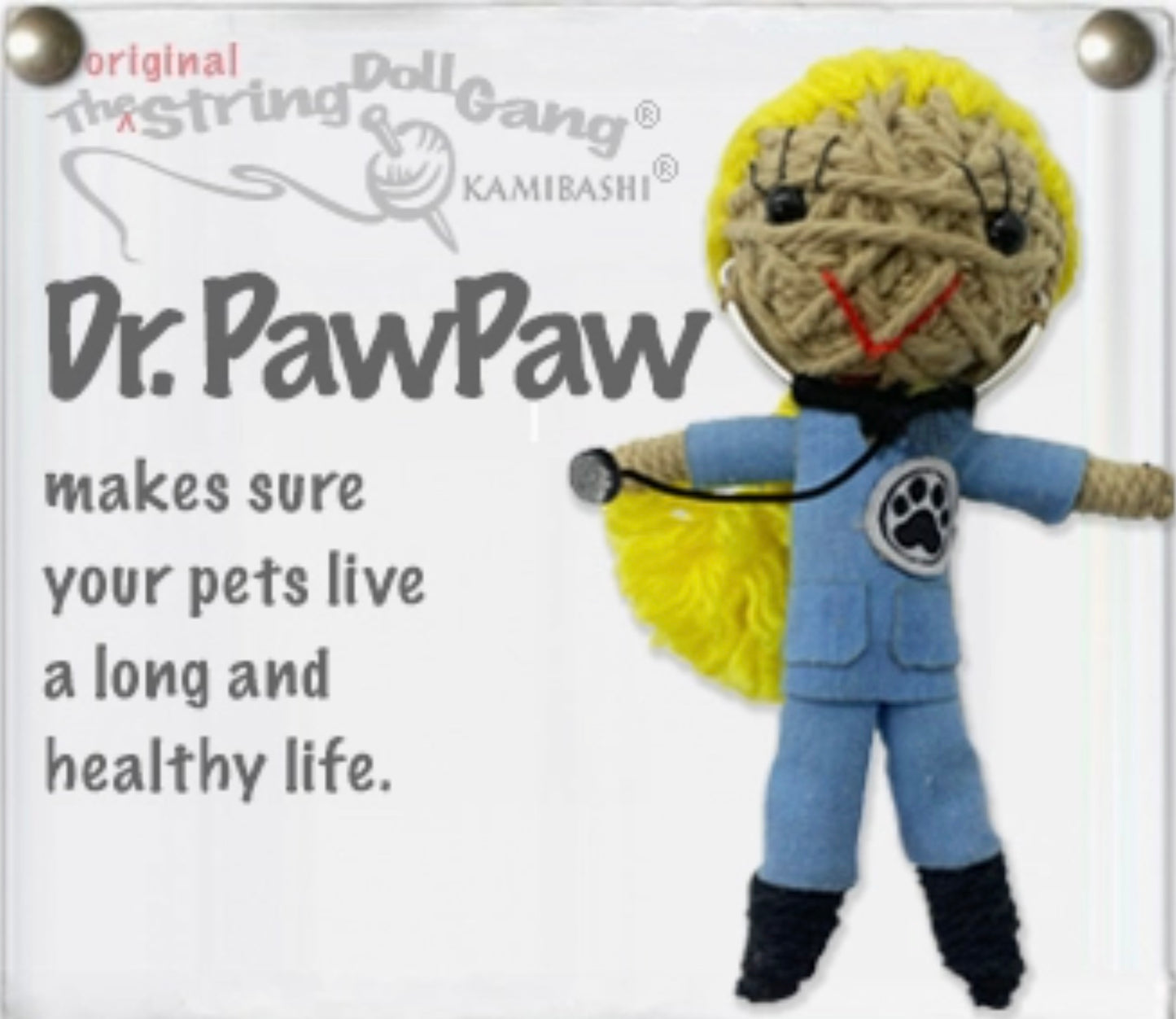 Keychain String Doll, " Dr. Paw Paw the Veterinarian (Girl)"
