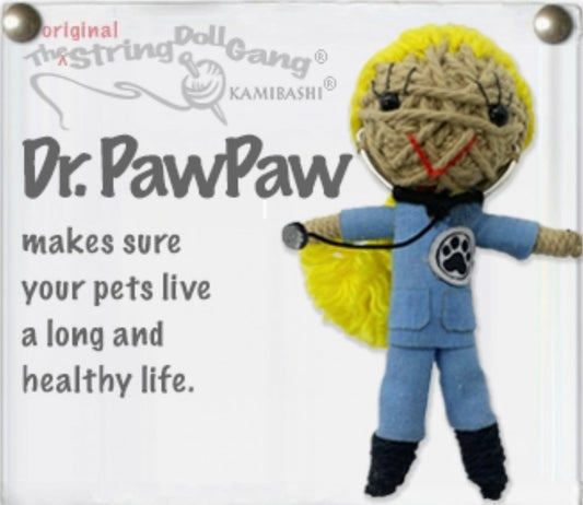 Keychain String Doll, " Dr. Paw Paw the Veterinarian (Girl)"
