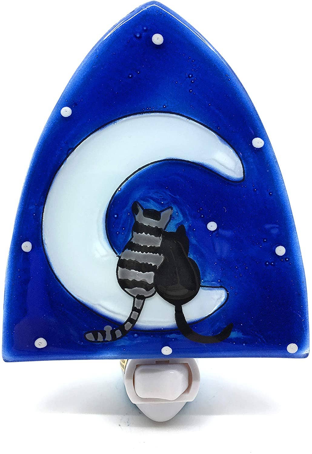 Glass Night Light - Cats on the Moon