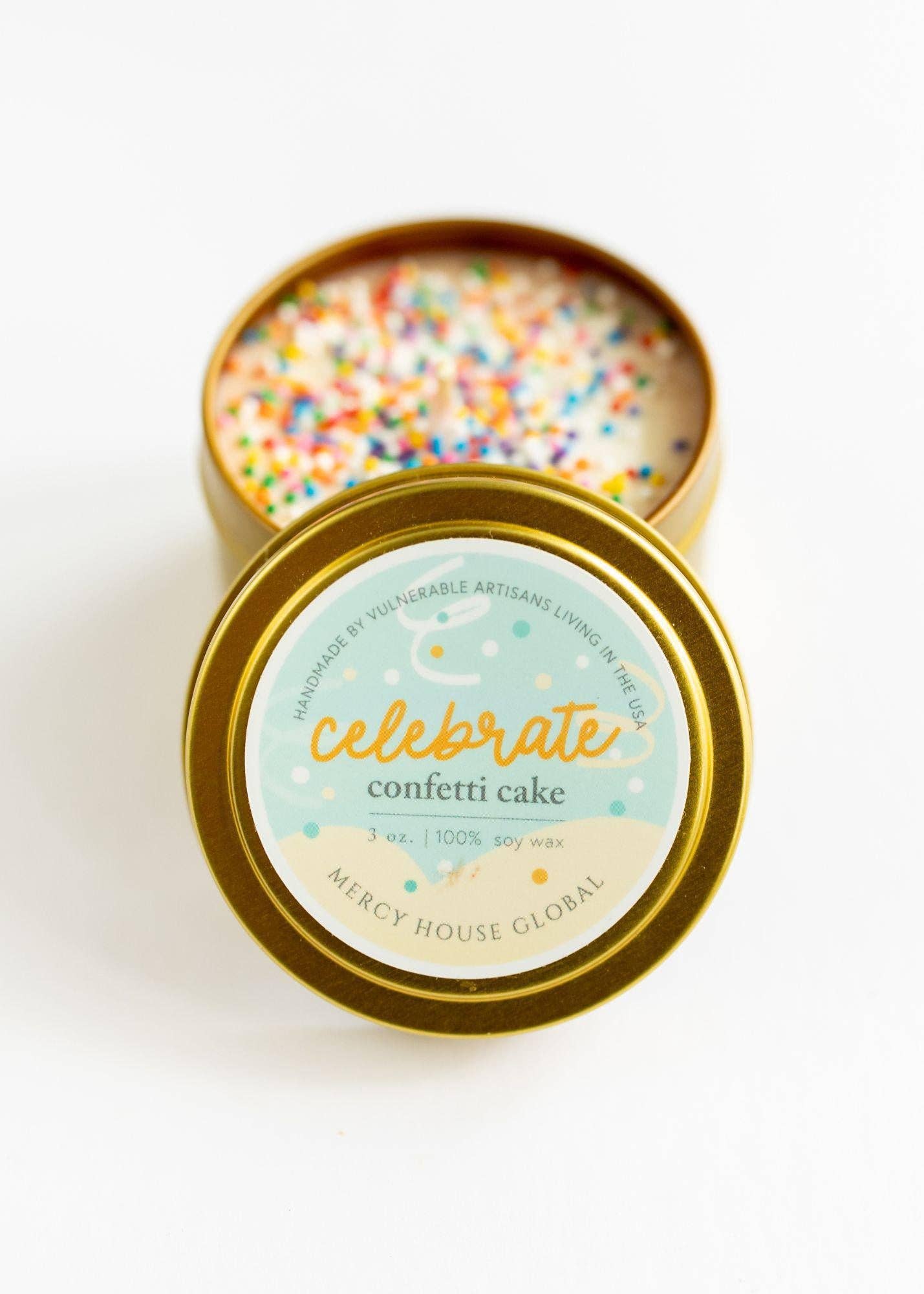 Celebrate Candle Tin with Sprinkles
