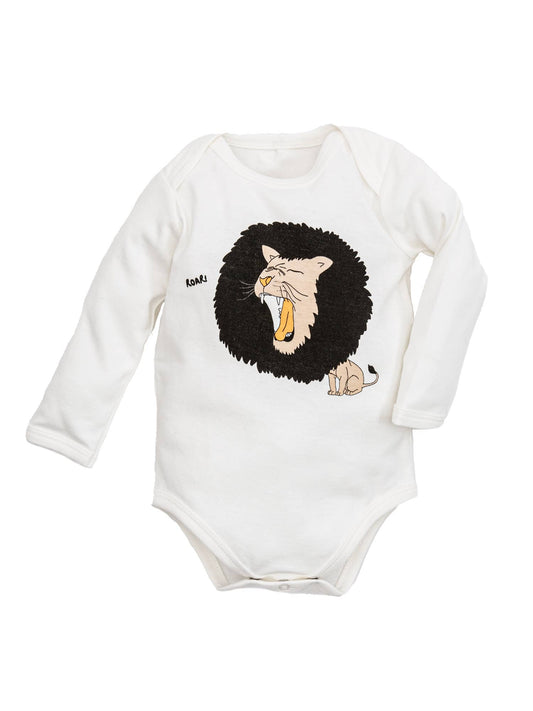 Organic Graphic Bodysuit, "Roar Lion"