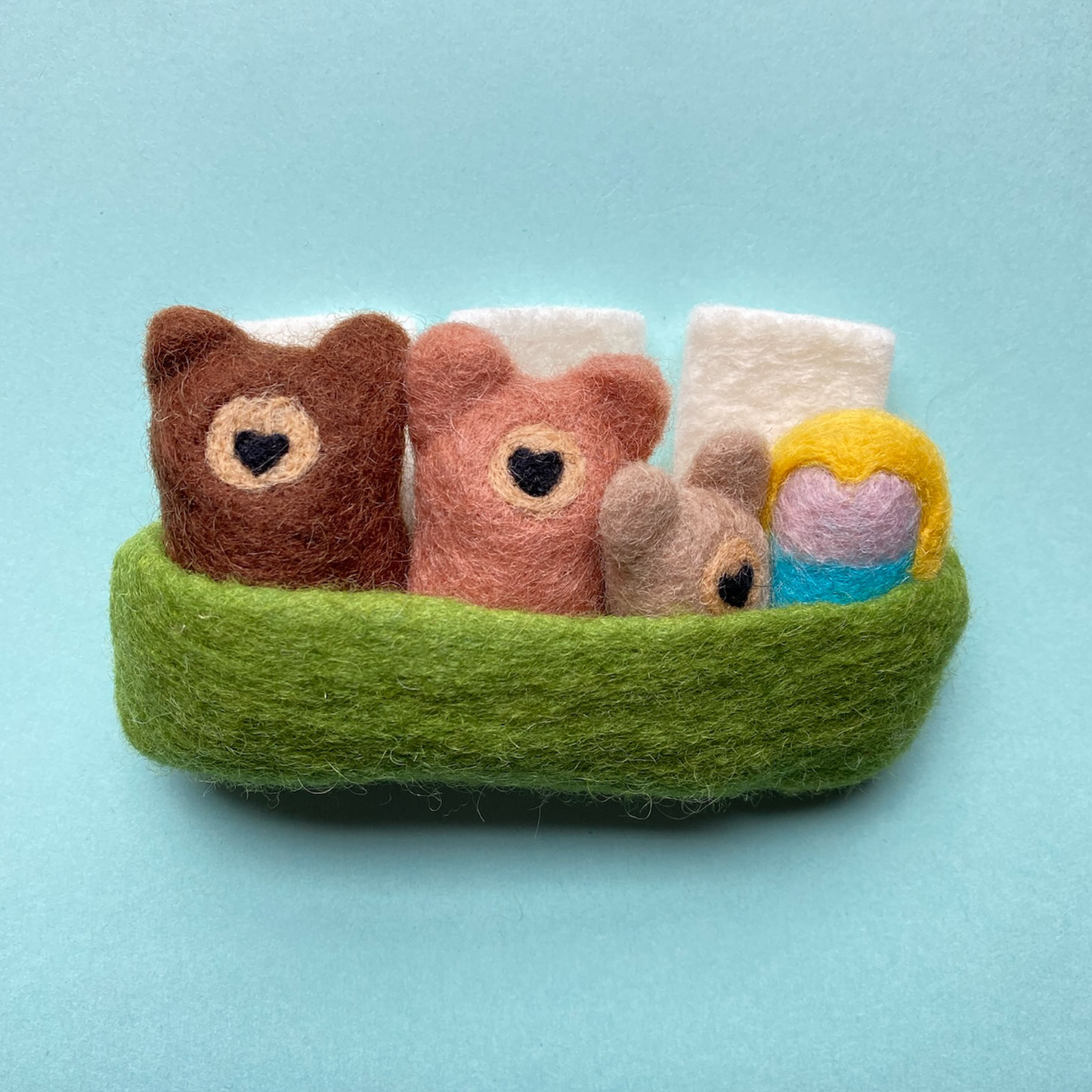 Felted "Pocket Pals", Goldilocks & The Three Bears