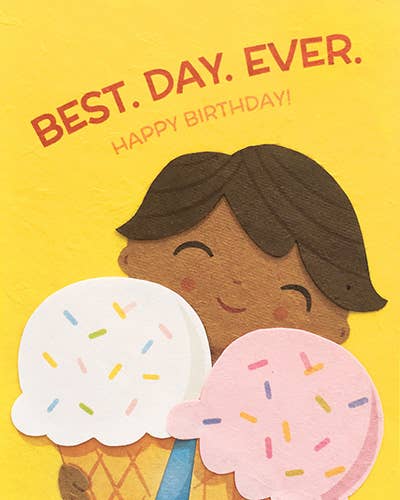 Recycled Paper Cards, "Best Day Ever"