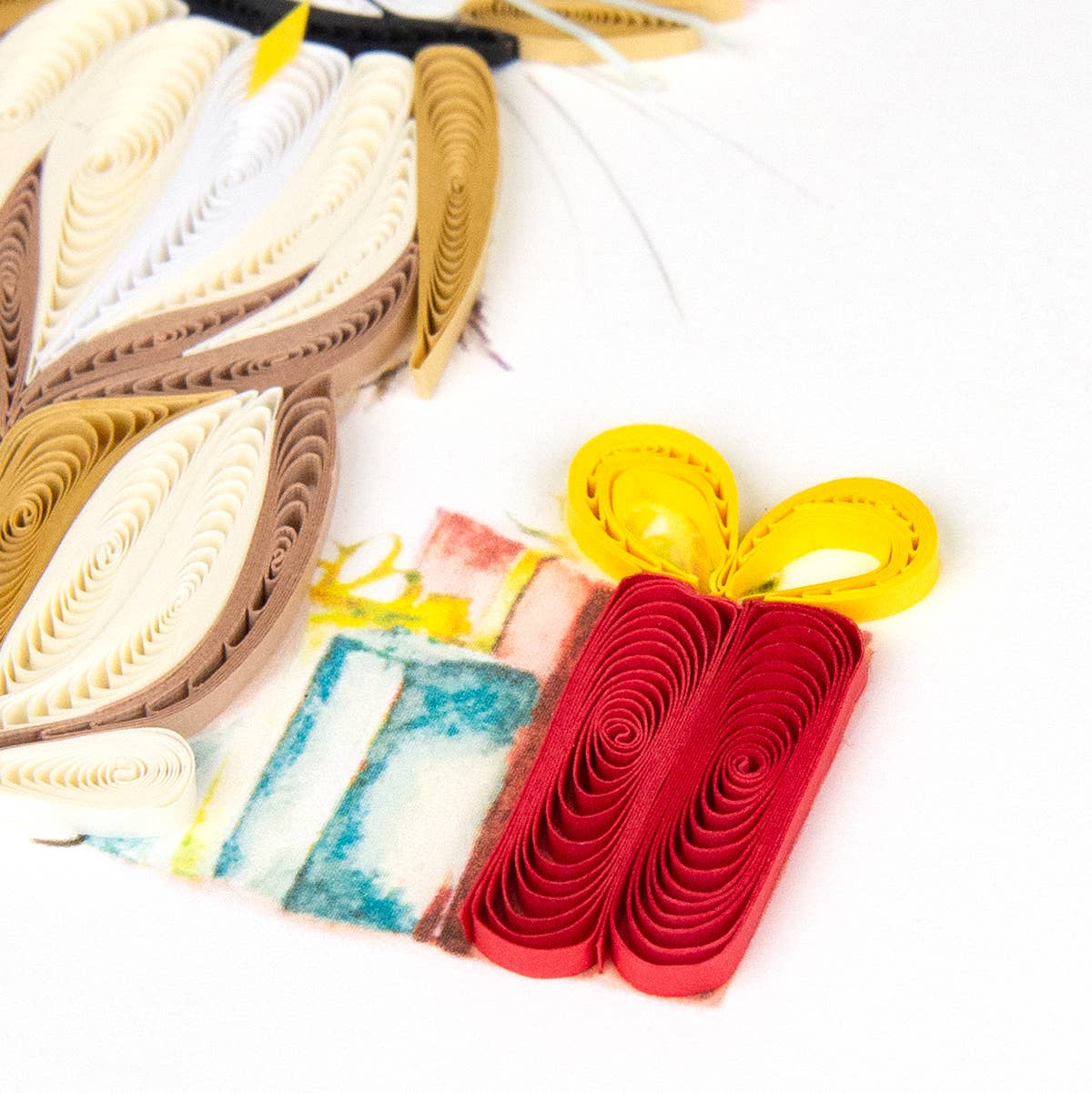 Quilled Greeting Card, “Holiday Cat”