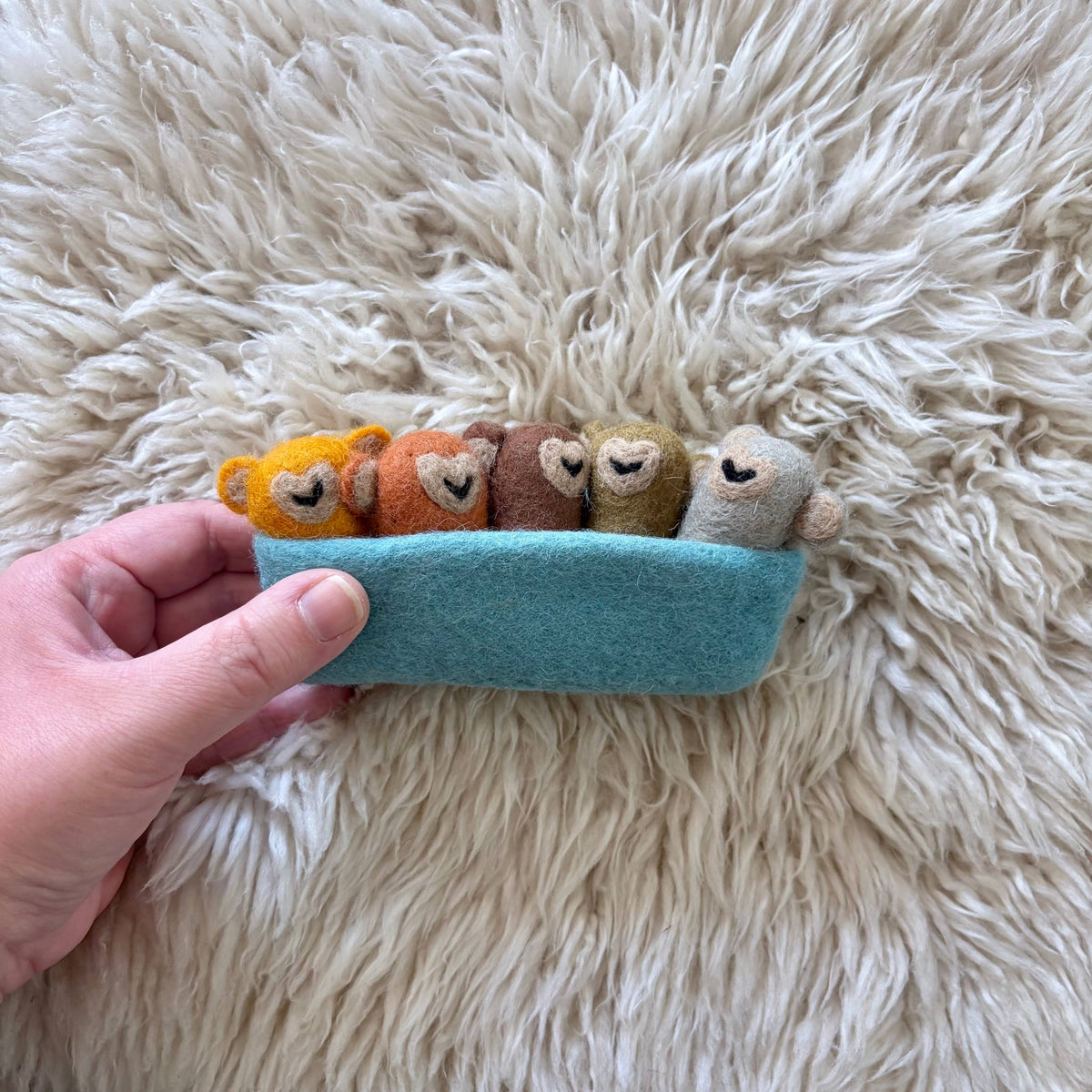 Felt "Pocket Pals" Five Monkeys Jumping on the Bed