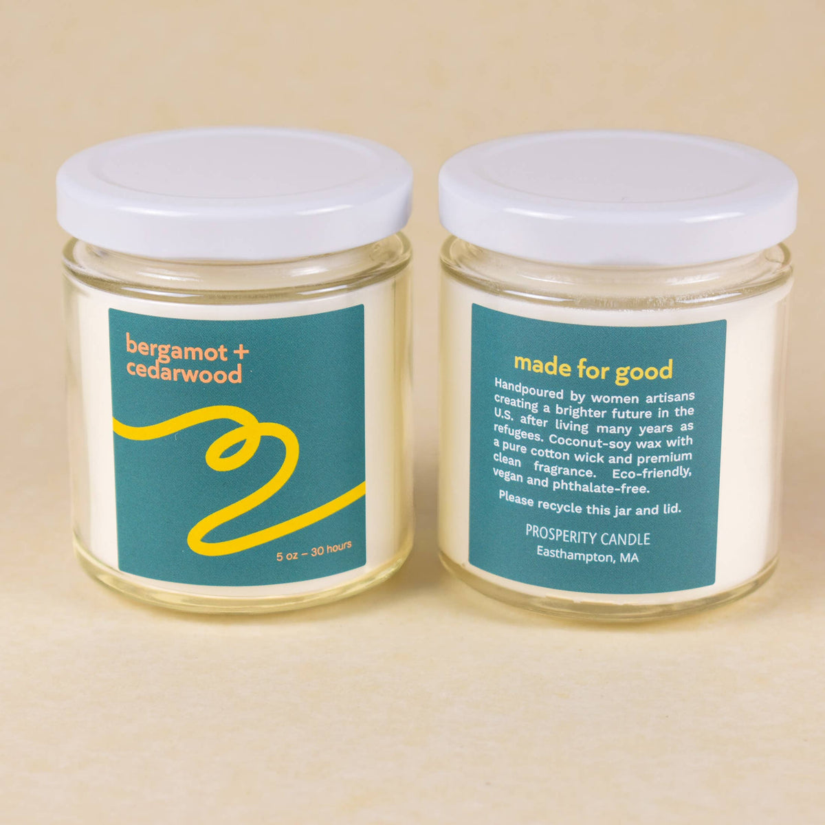 Harvest Glass Jar Candle - Bergamot + Cedarwood - Handmade
