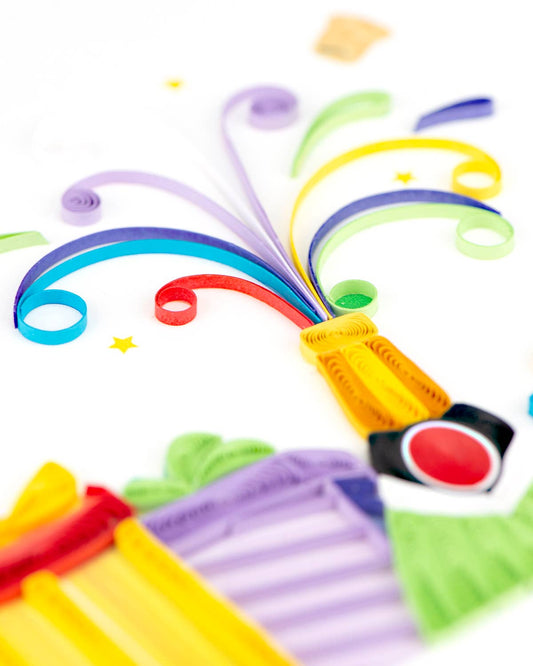 Quilled Greeting Card, "Birthday Champagne"