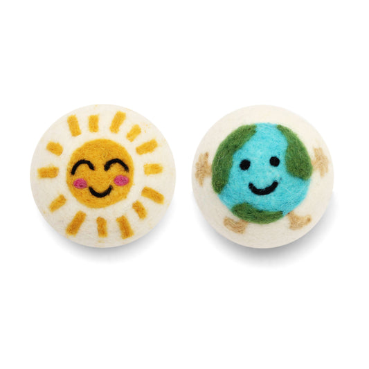 Eco Wool Dryer Balls, "Earth and Sun"