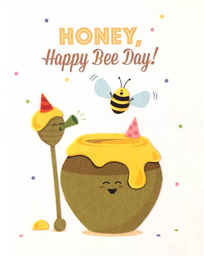 Recycled Paper Cards, "Honey Bee Day"