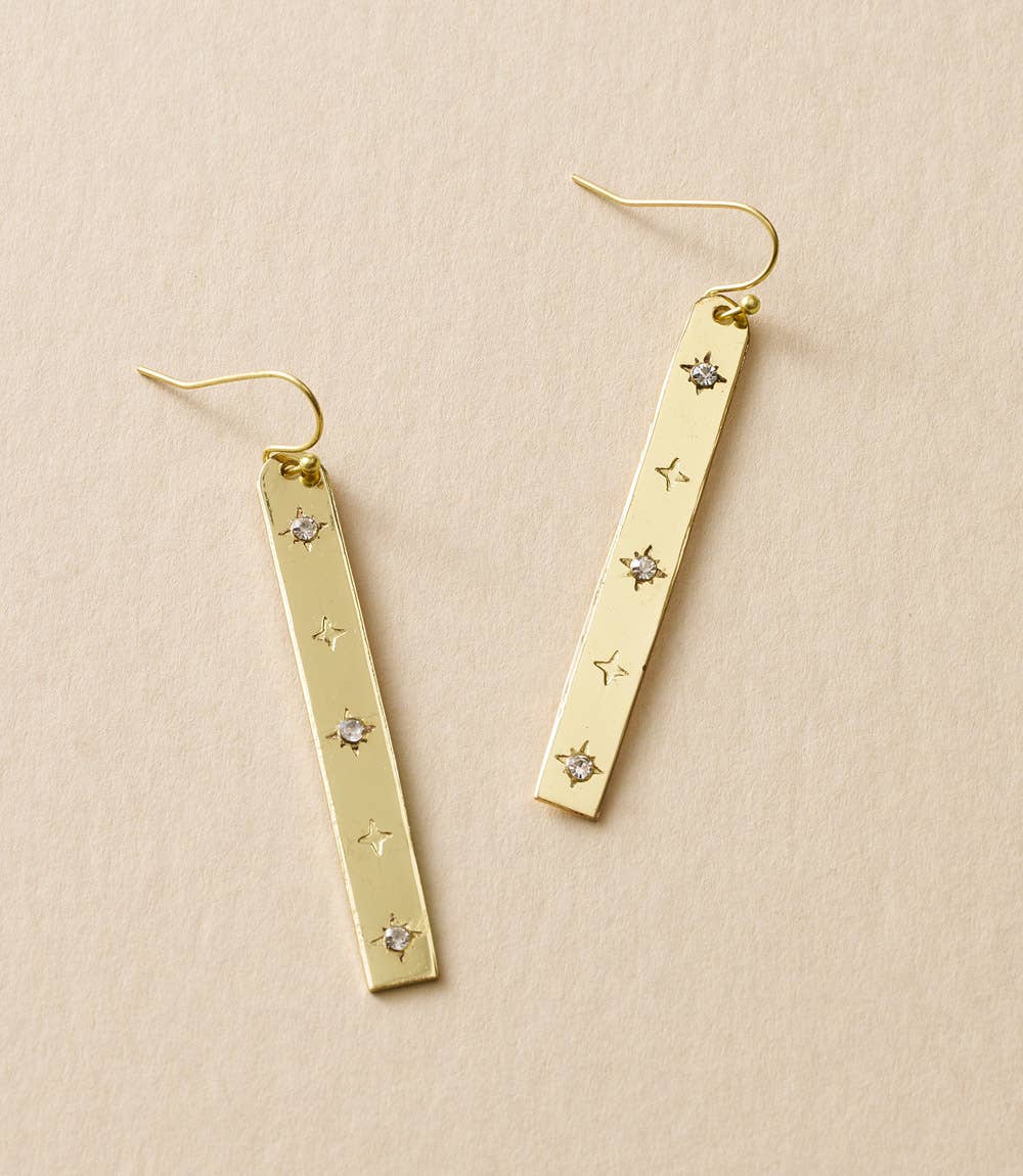 Gold Sitara Starry Long Earrings