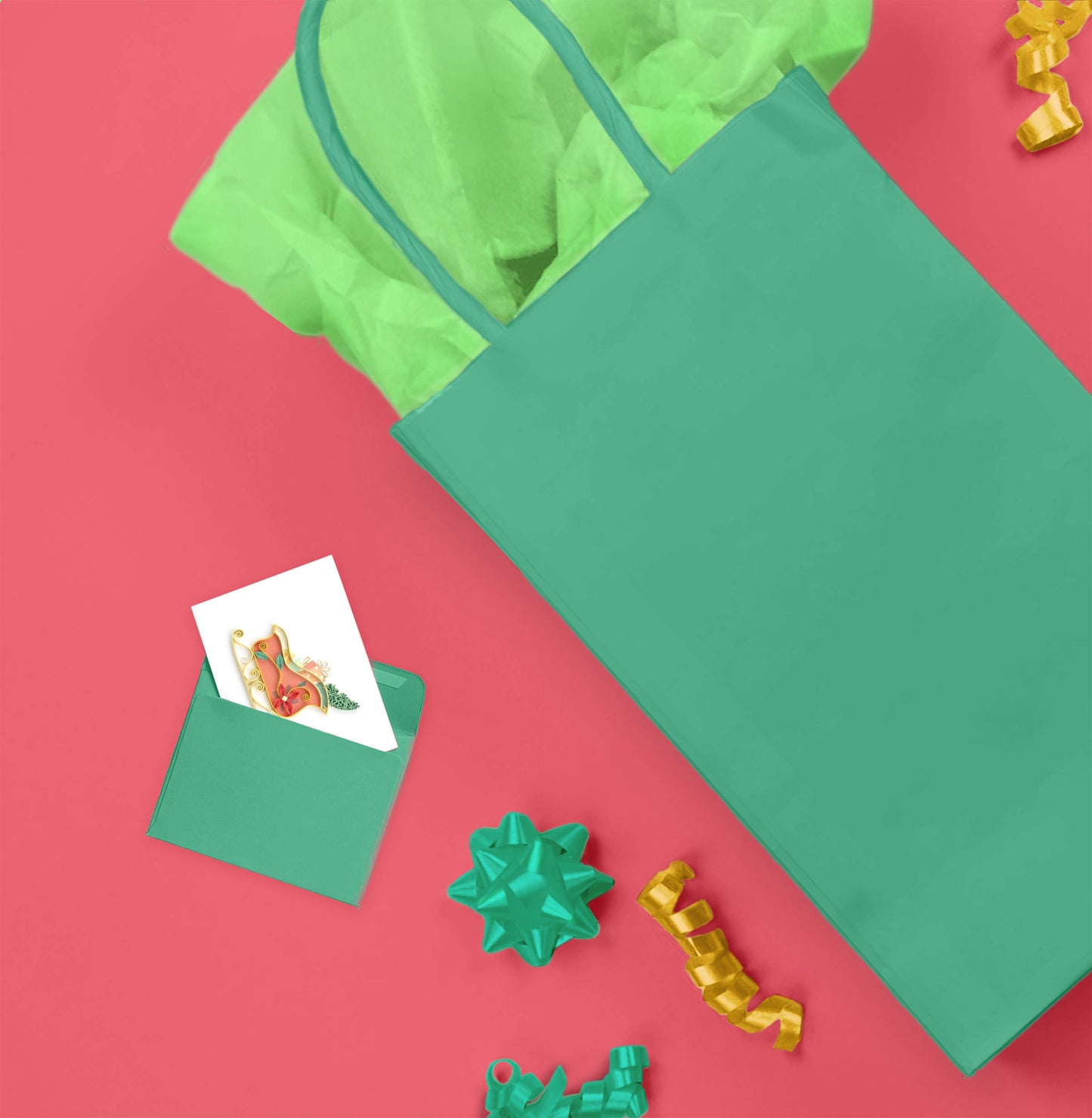 Quilled Gift Enclosure, "Christmas Sleigh"