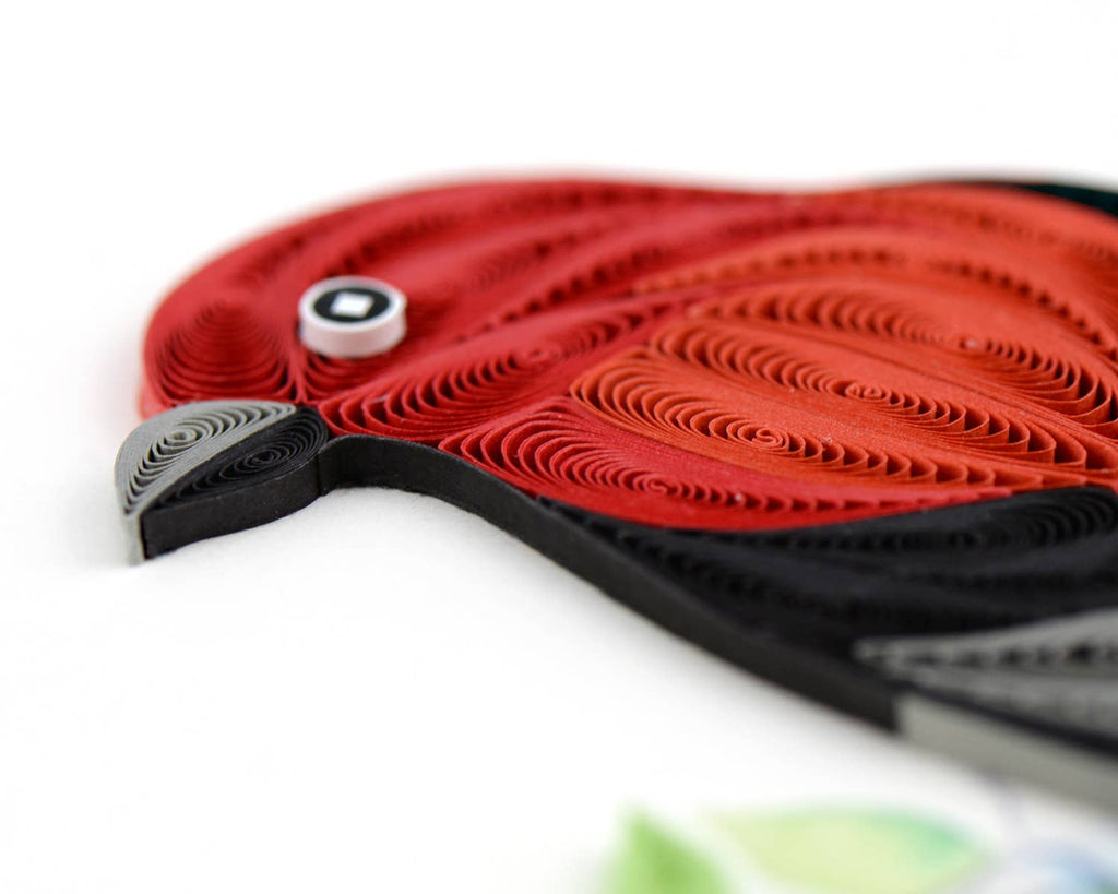 Quilled Greeting Card, "Scarlet Tanager"