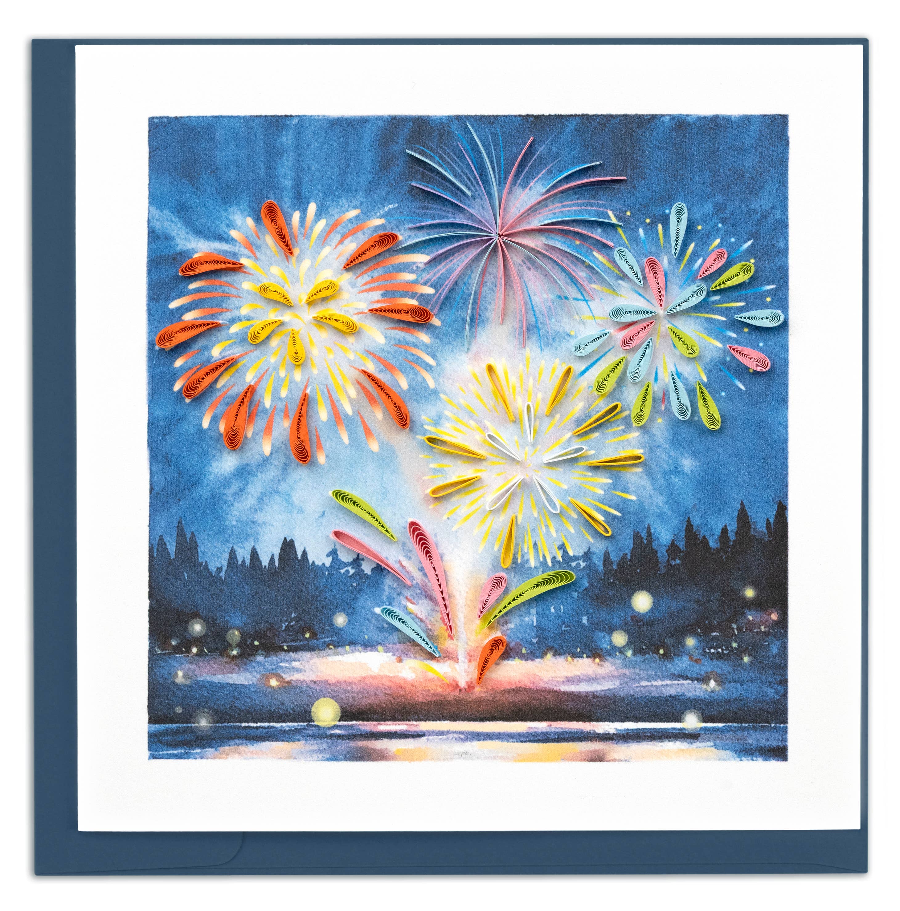 Quilled Greeting Card, "Fireworks Display"