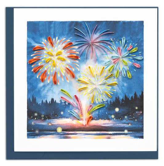 Quilled Greeting Card, "Fireworks Display"