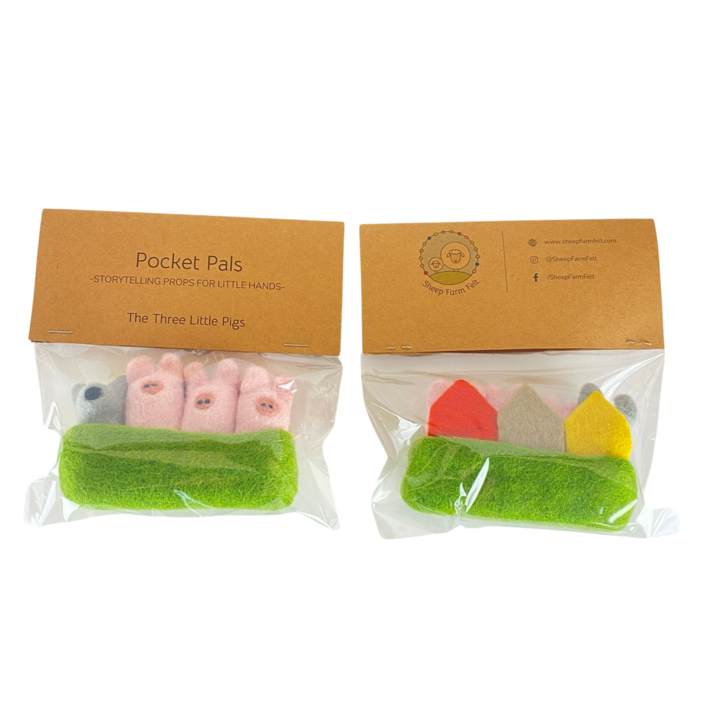 Felted "Pocket Pals", The Three Little Pigs