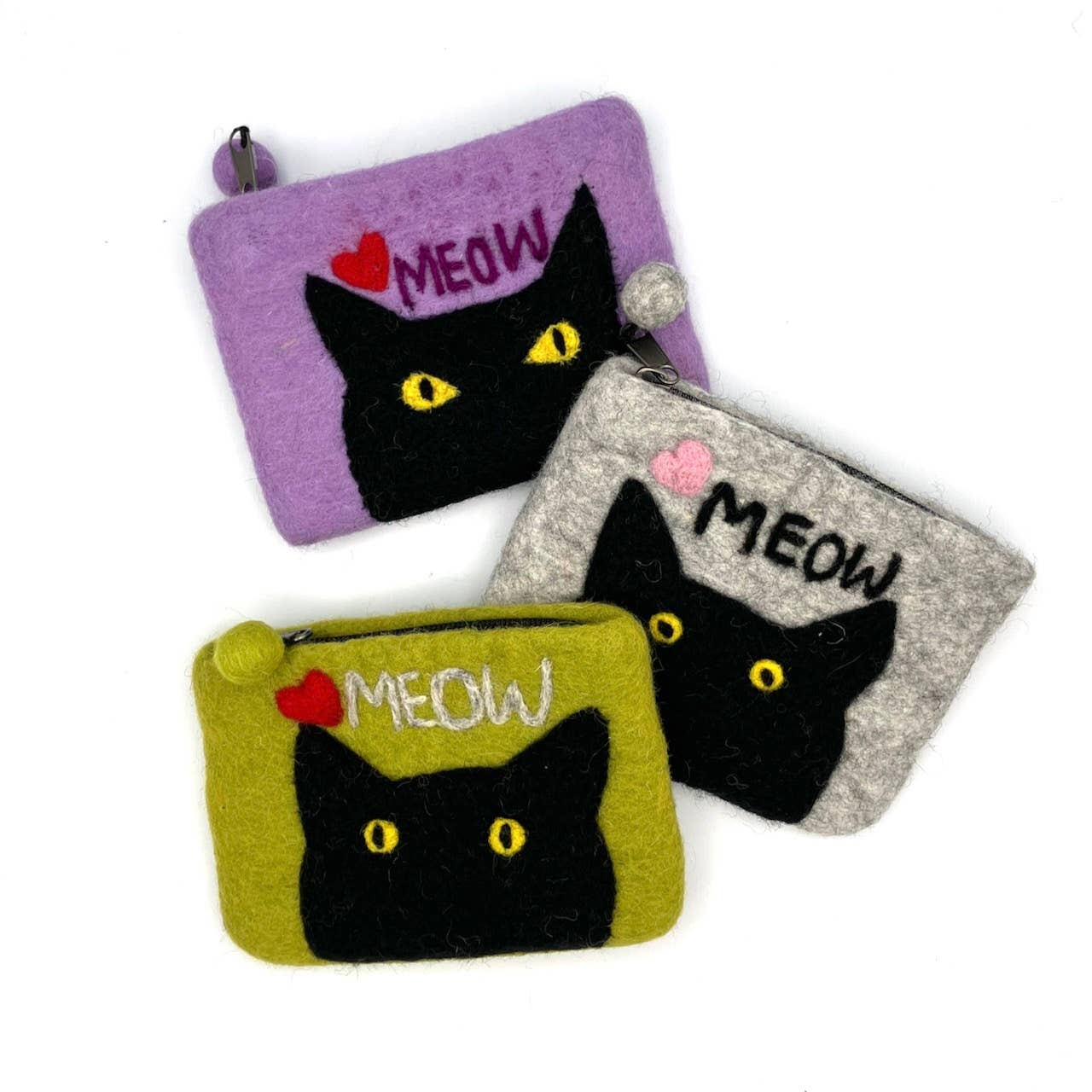 "Cat's Meow" Felt Coin Purse