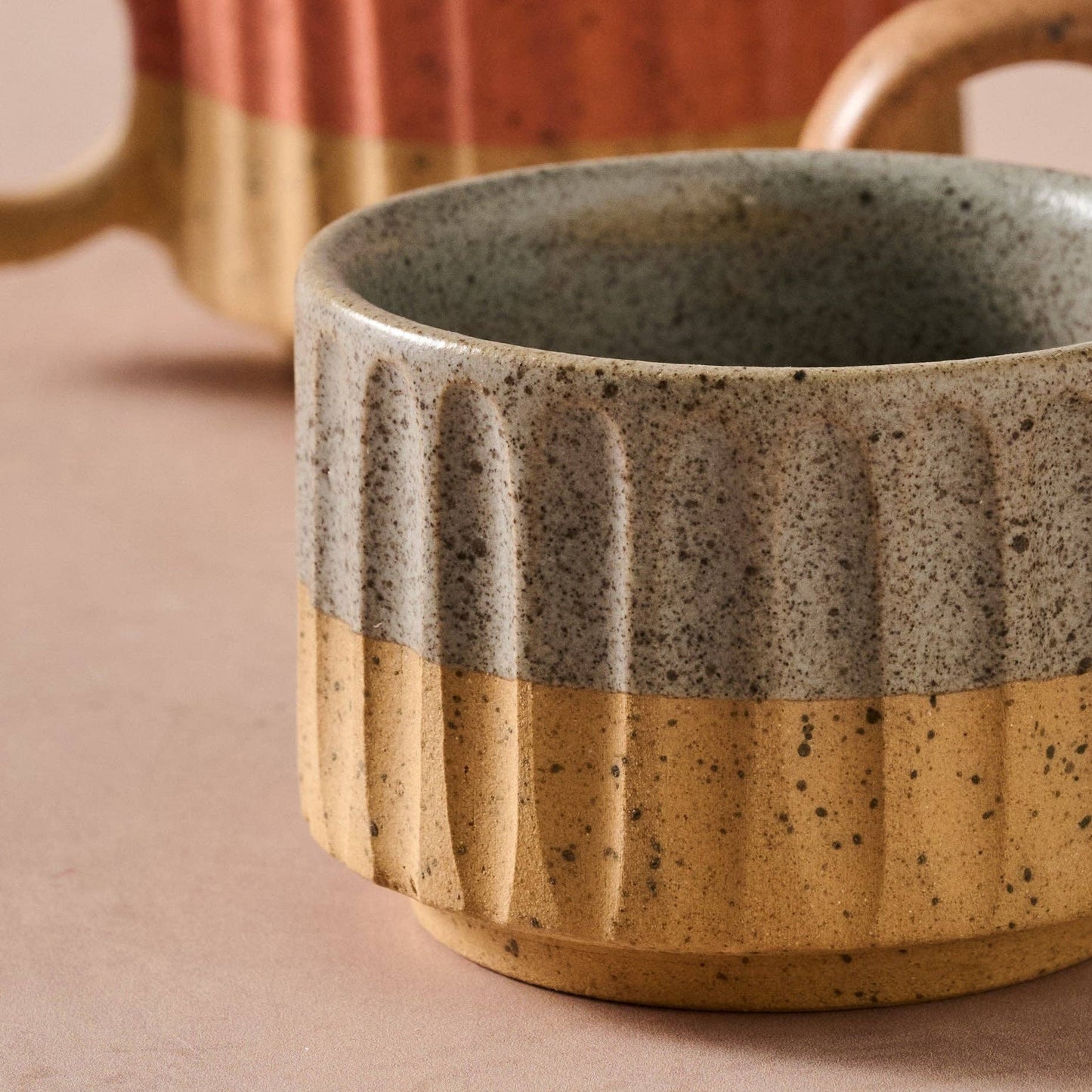 Sundara Fluted Ceramic Espresso Mugs^
