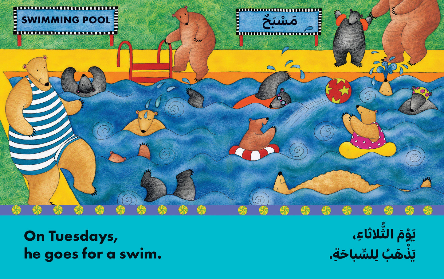 "Bear About Town" Bilingual English/Arabic Picture Book