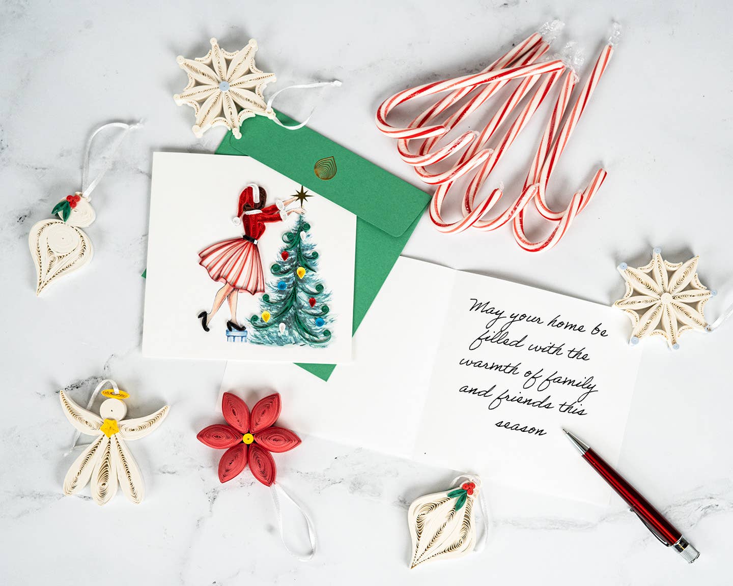 Quilled Greeting Card, “Christmas Lady”