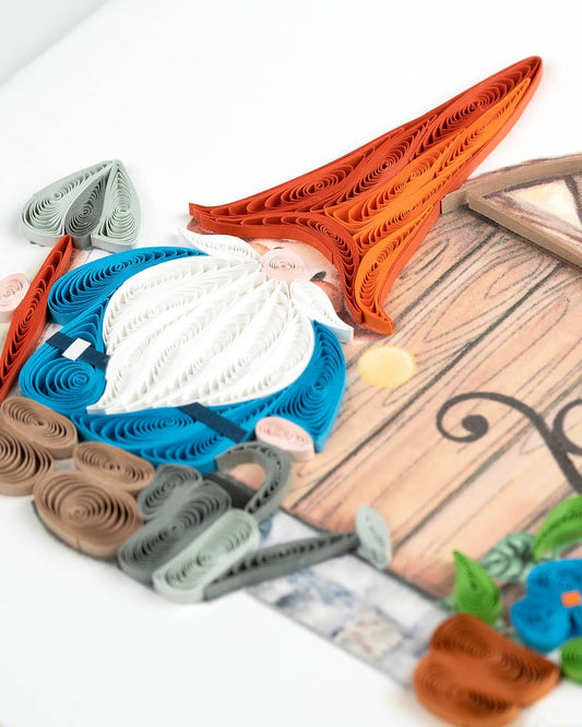 Quilled Greeting Card, "Garden Gnome"