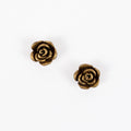 Earrings, Brass Rose Posts