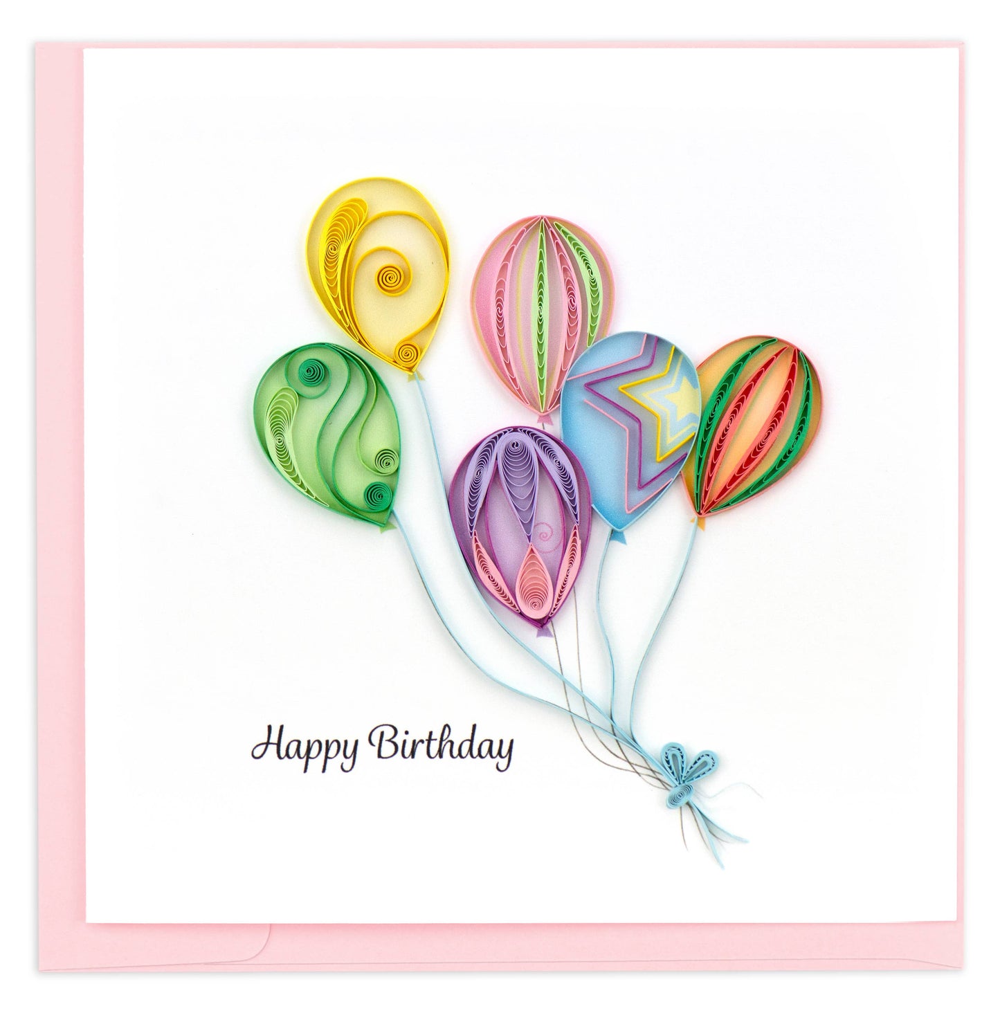Quilled Greeting Card, "Colorful Balloon Bunch"