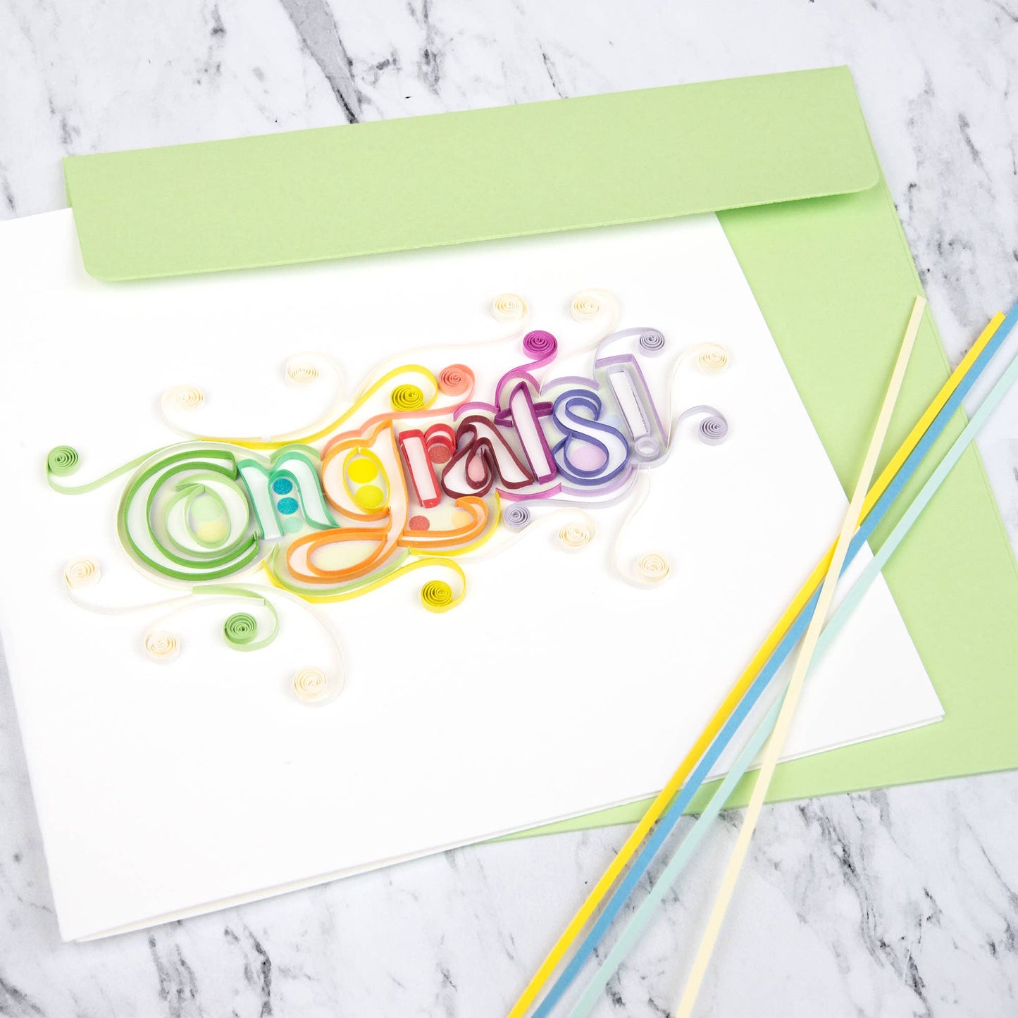Quilled Greeting Card, "Congrats"