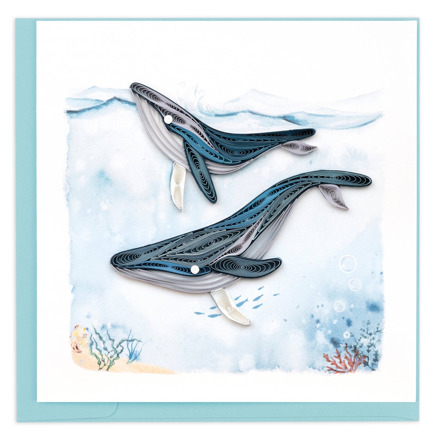 Quilled Greeting Card, "Humpback Whales"