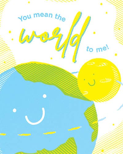 Recycled Paper Cards, "Mean The World Love"