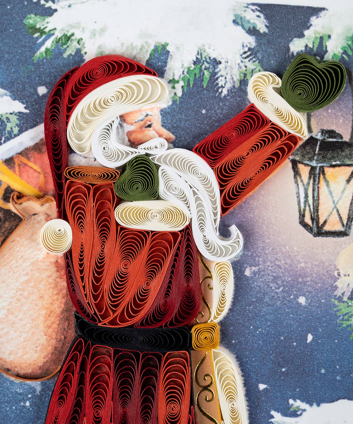 Quilled Greeting Card, "Vintage Santa"