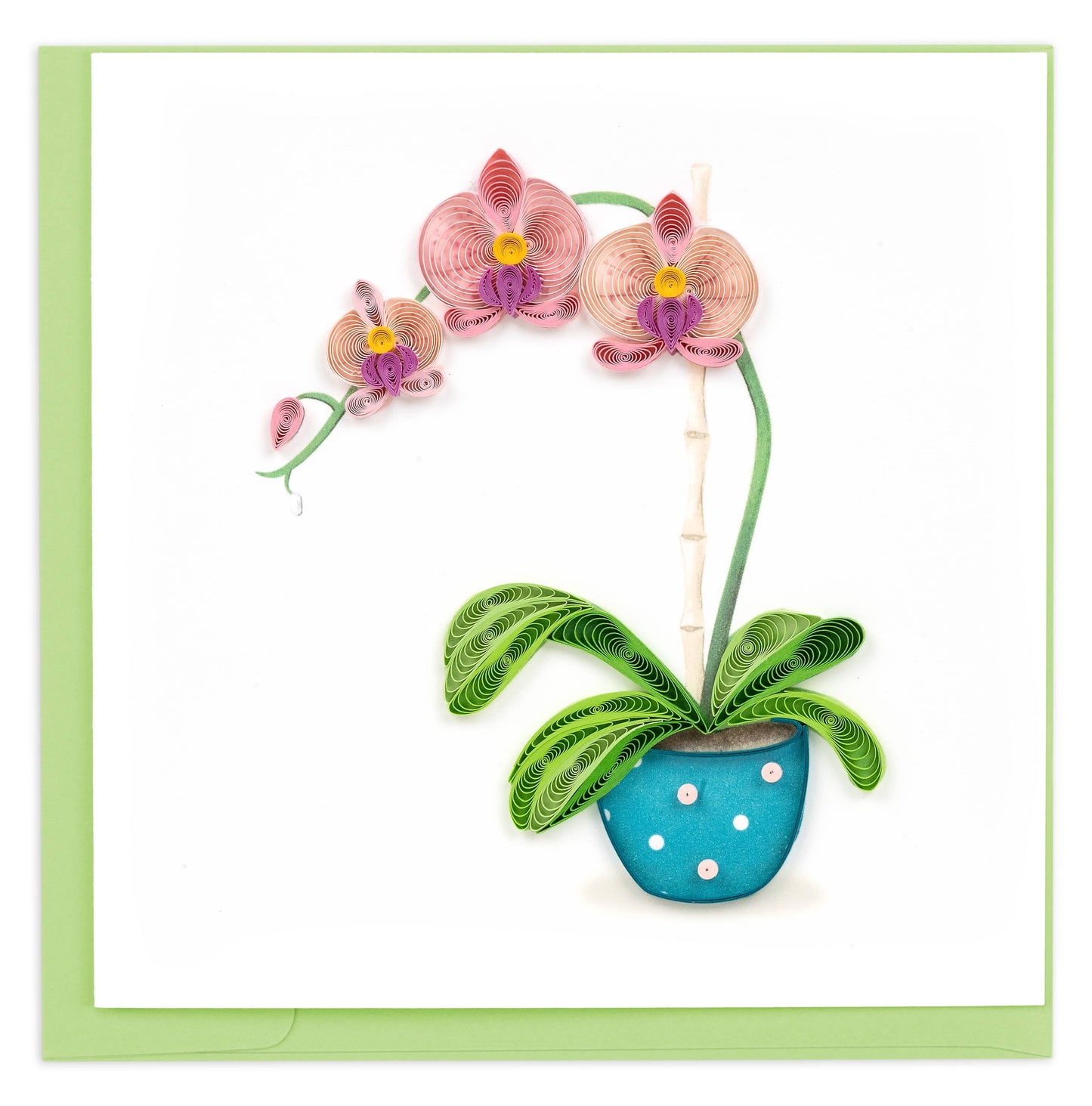 Quilled Greeting Card, "Potted Orchid"