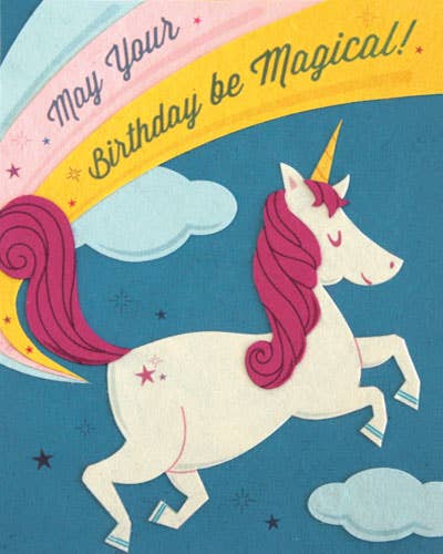Recycled Paper Card, "Unicorn Birthday"