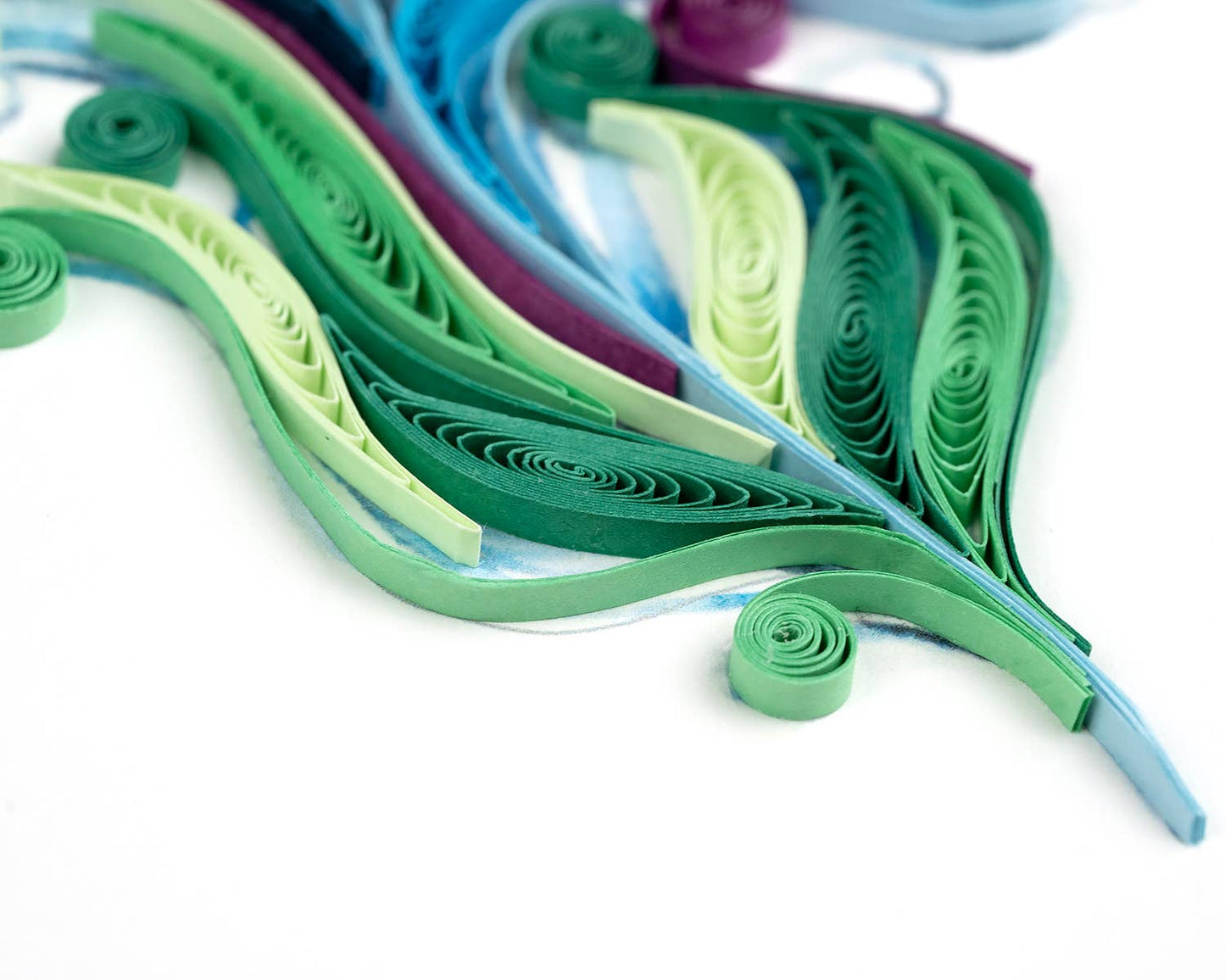 Quilled Greeting Card, "Peacock Feather"