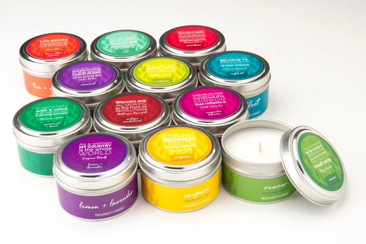 Quote Tin Candle, 4 oz, "Year of Inspiration"