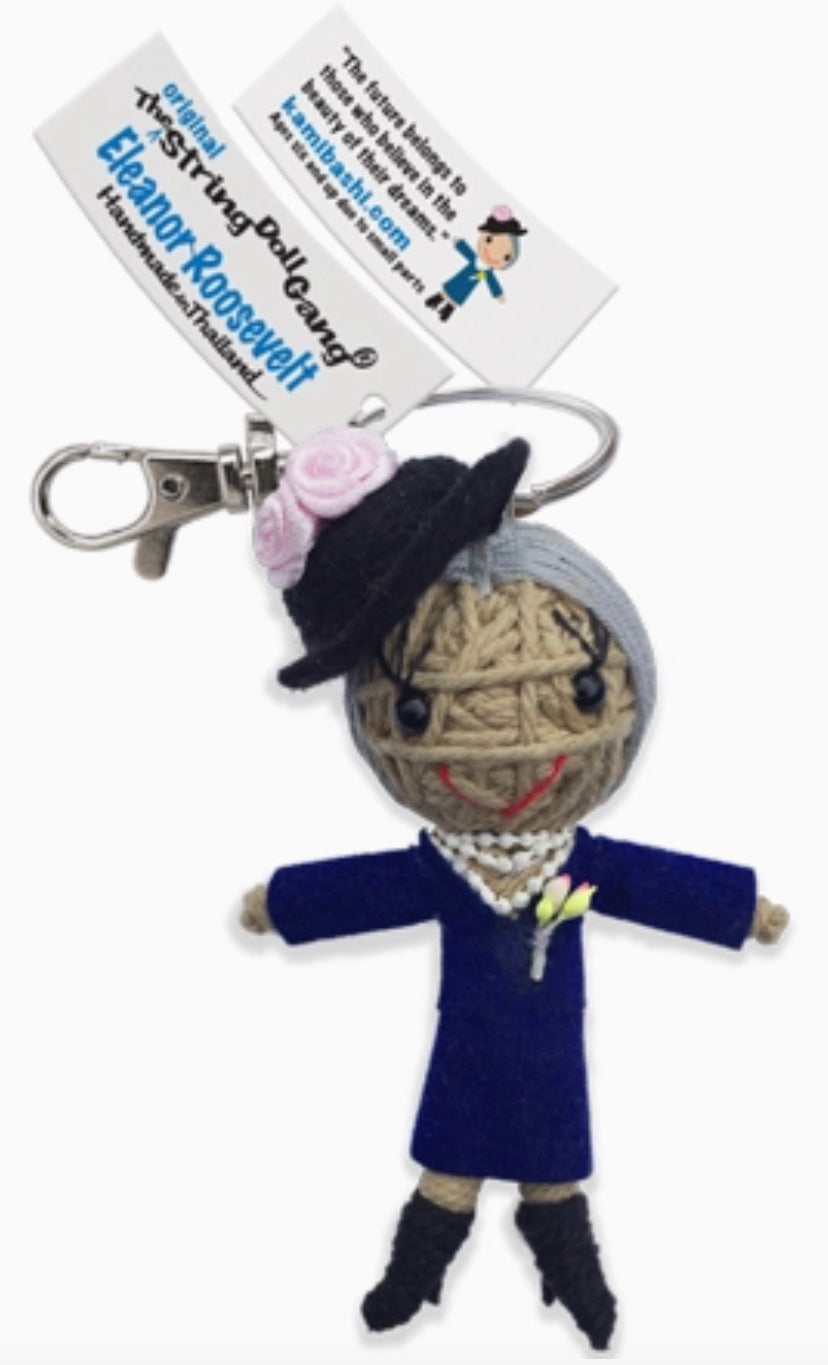 Keychain String Doll, "Eleanor Roosevelt"