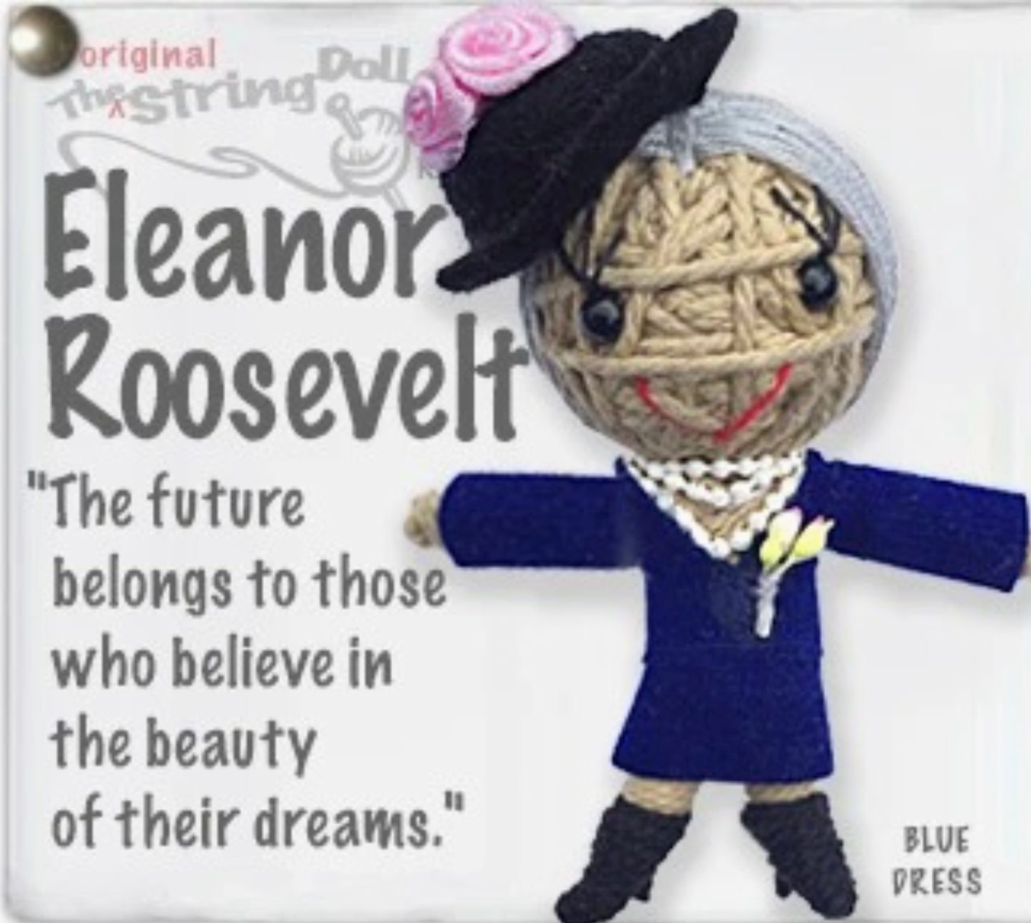 Keychain String Doll, "Eleanor Roosevelt"
