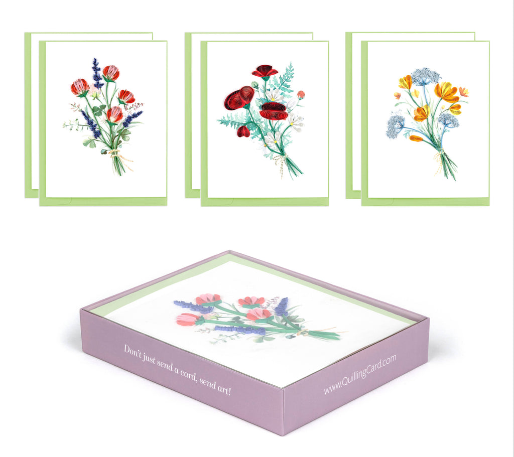 Quilled Note Card Box Set - Wildflowers