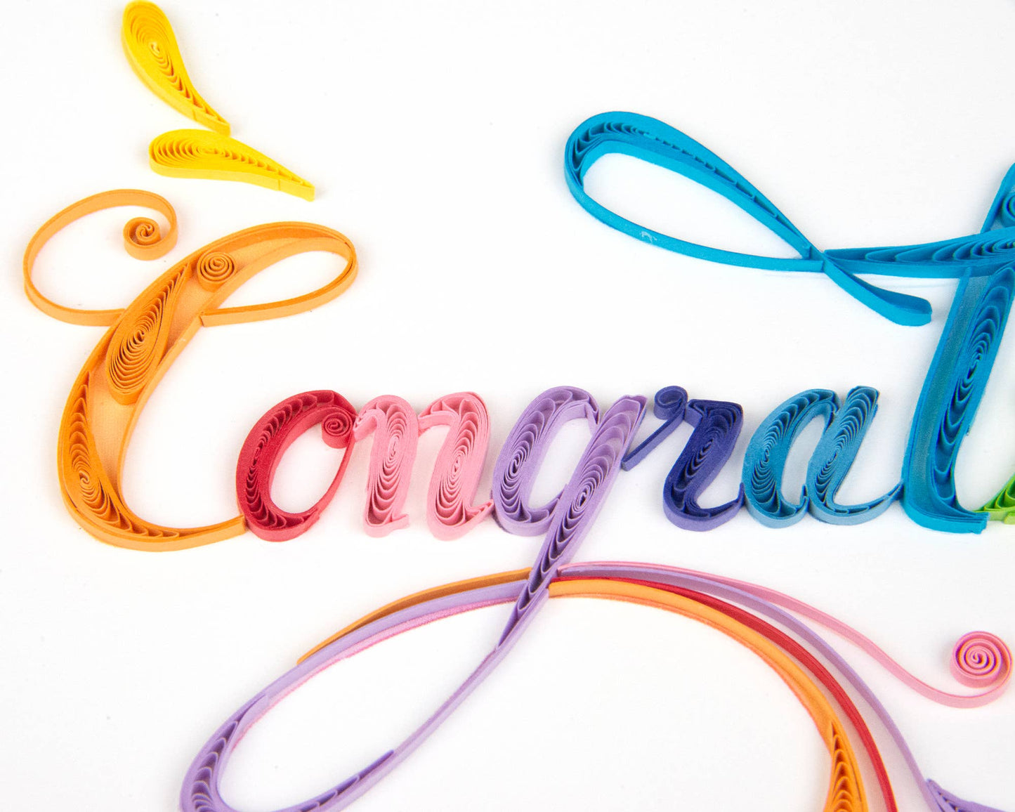 Quilled Greeting Card, "Rainbow Congrats"