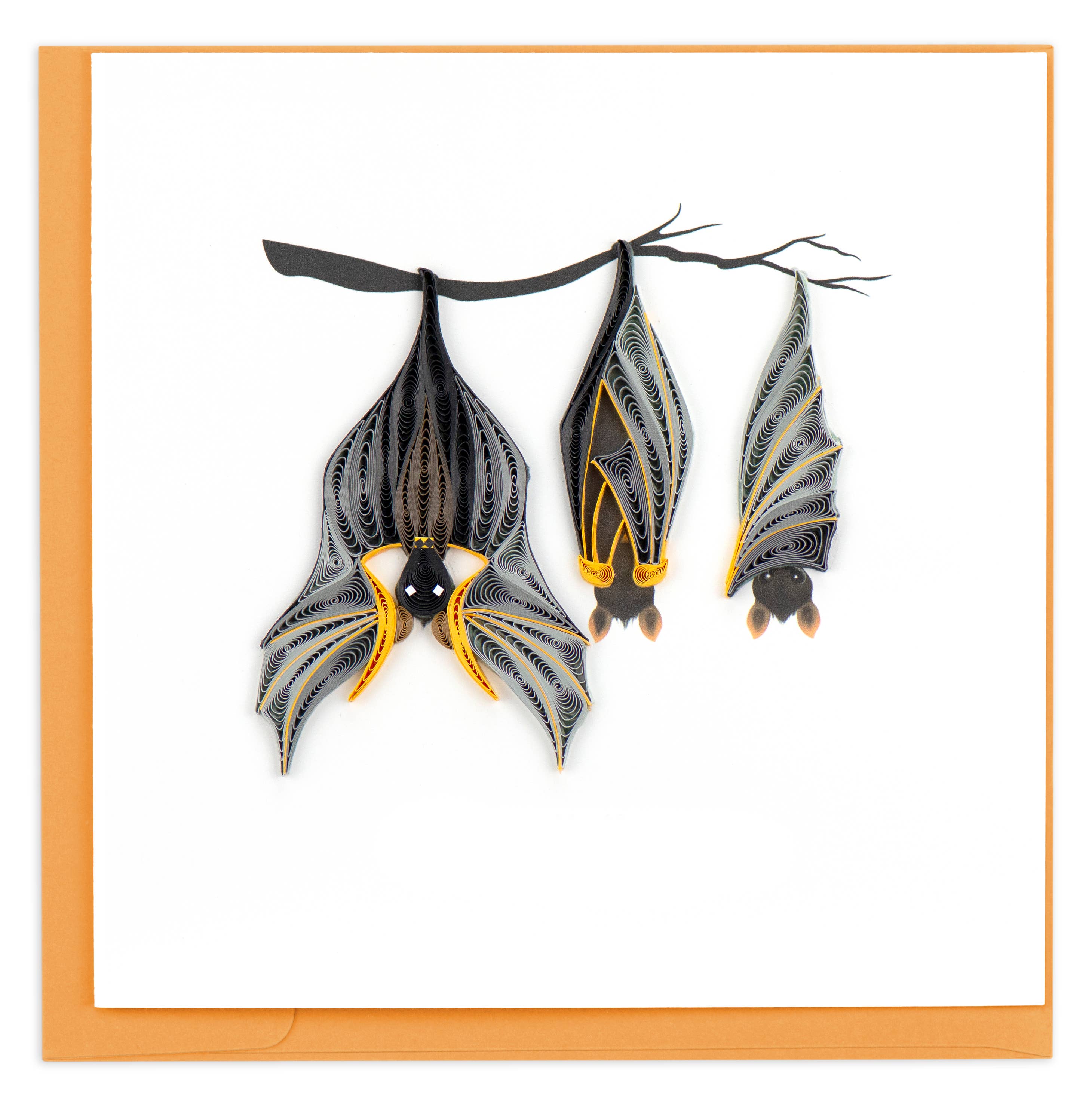 Quilled Greeting Card, "Halloween Bats"