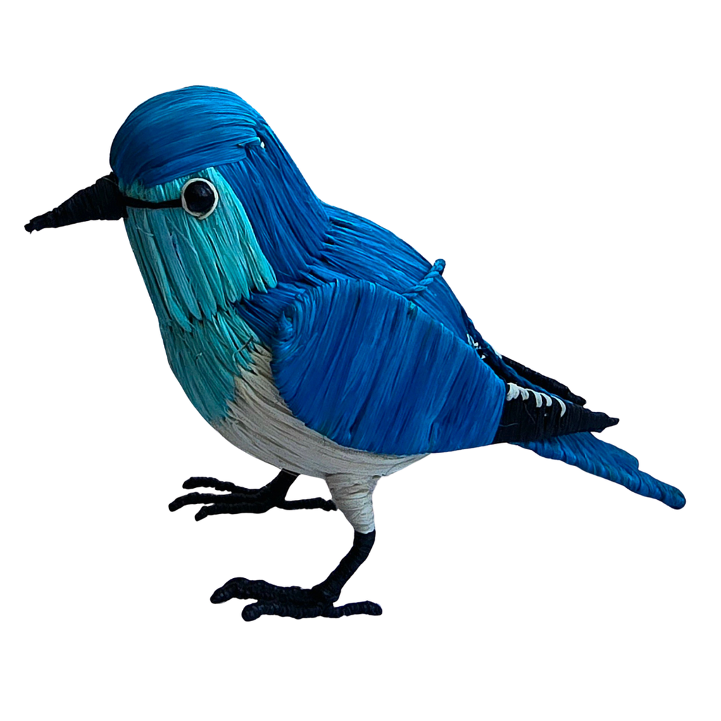 BLUEBIRD BIRD - FAIR TRADE CHRISTMAS TREE ORNAMENT - WOVEN BY PERUVIAN AMAZON ARTISAN