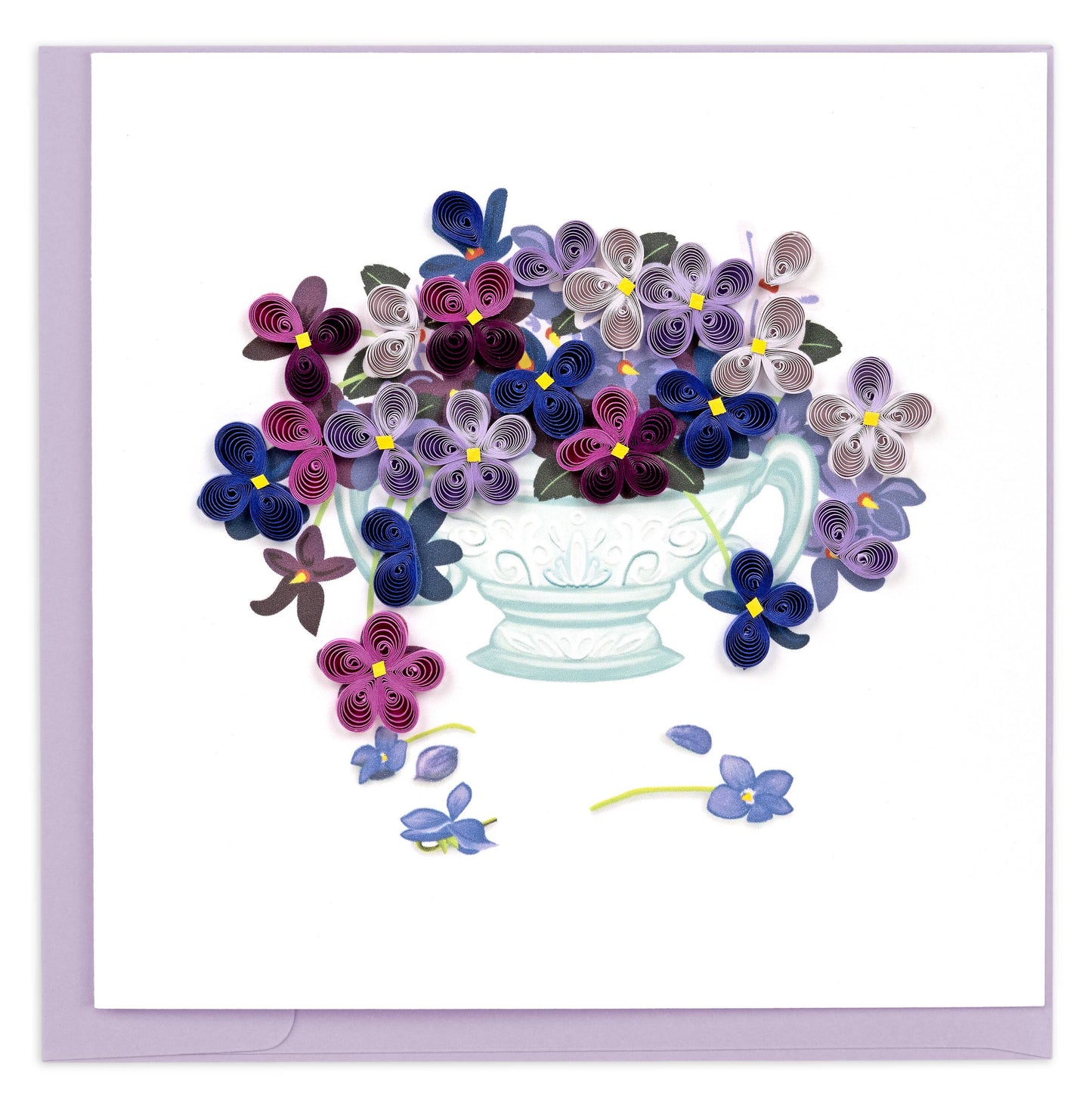 Quilled Greeting Card, "Violet Bouquet"